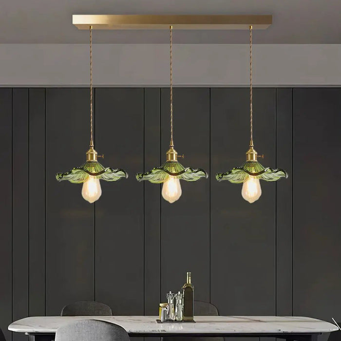 Stylish Hibiscus Flower Glass Pendant Light - Simprolos