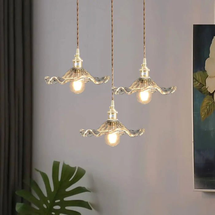 Stylish Hibiscus Flower Glass Pendant Light - Simprolos