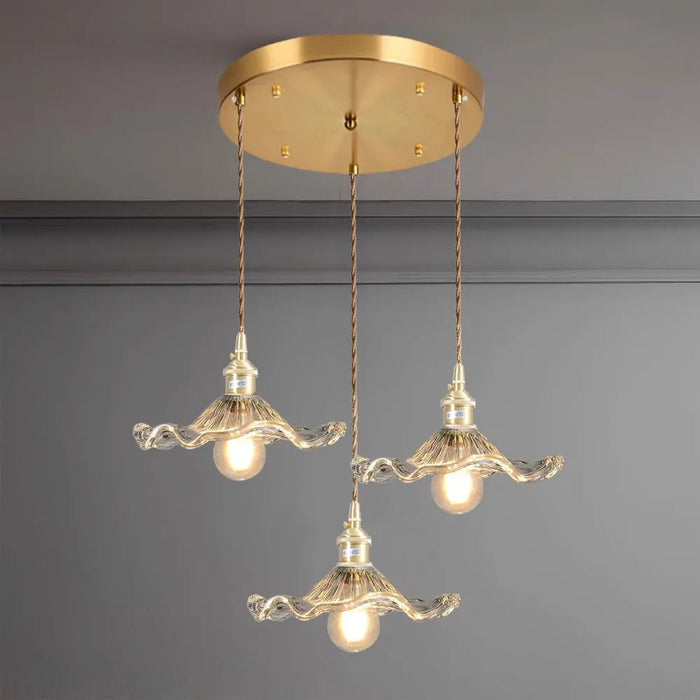 Stylish Hibiscus Flower Glass Pendant Light - Simprolos