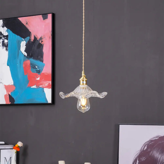 Stylish Hibiscus Flower Glass Pendant Light - Simprolos