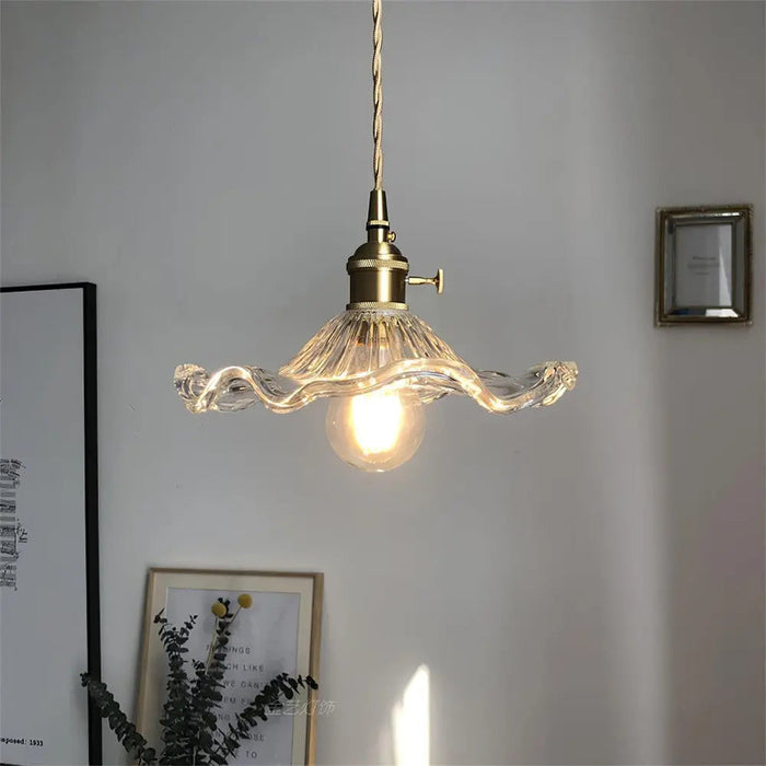 Stylish Hibiscus Flower Glass Pendant Light - Simprolos