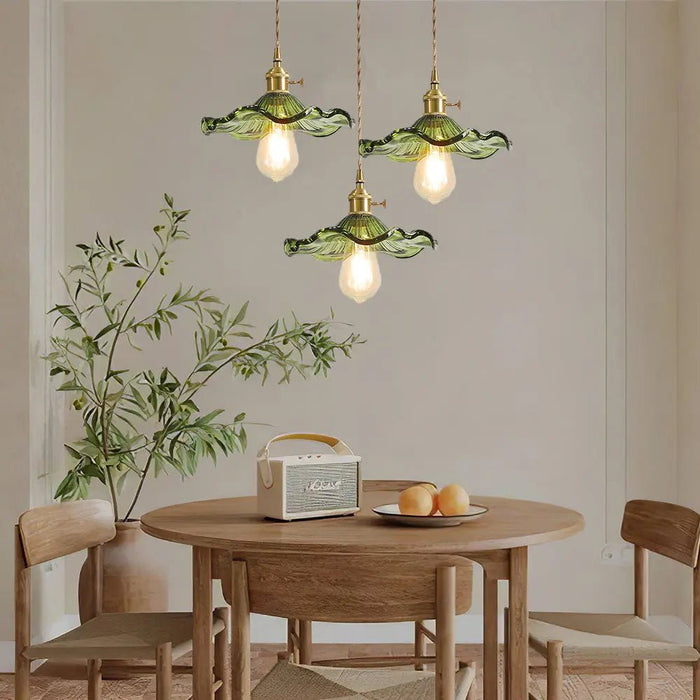 Stylish Hibiscus Flower Glass Pendant Light - Simprolos