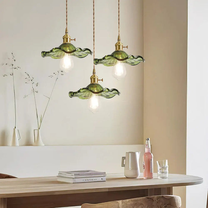 Stylish Hibiscus Flower Glass Pendant Light - Simprolos