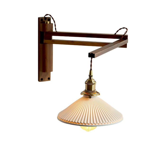 Swing Arm Walnut Wall Light - Simprolos