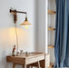 Swing Arm Walnut Wall Light - Simprolos