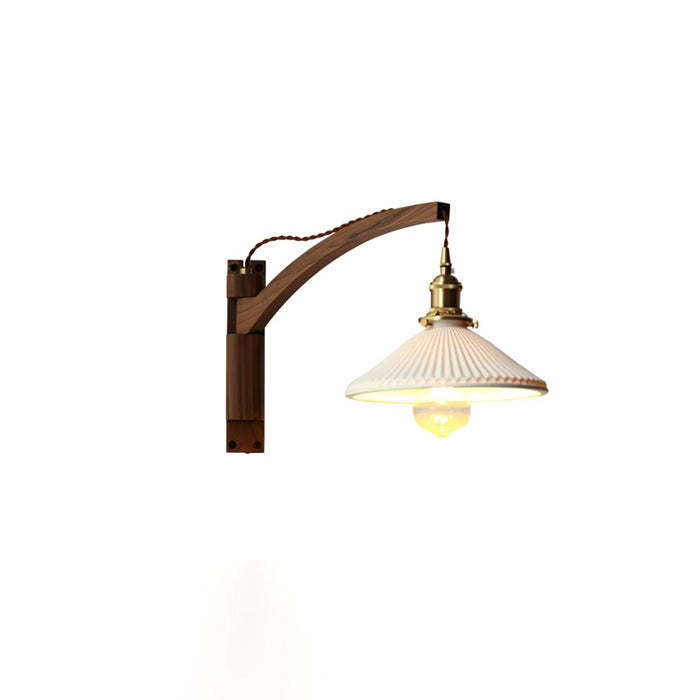 Swing Arm Walnut Wall Light - Simprolos