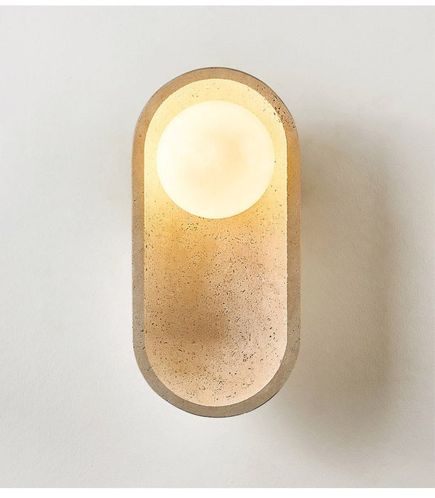 Tavian Arch Travertine Wall Lamp - Simprolos