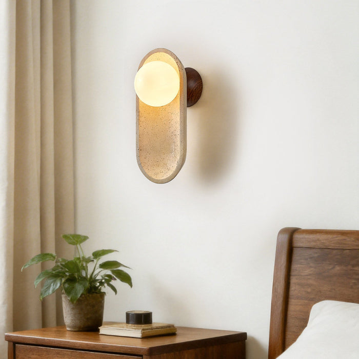 Tavian Arch Travertine Wall Lamp - Simprolos
