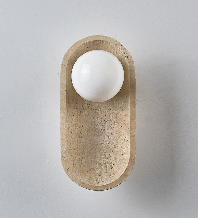 Tavian Arch Travertine Wall Lamp - Simprolos