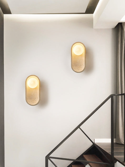 Tavian Arch Travertine Wall Lamp - Simprolos