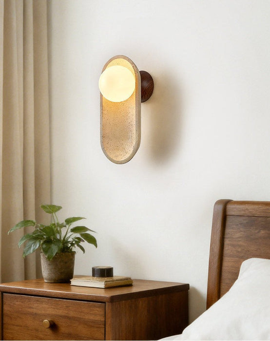 Tavian Arch Travertine Wall Lamp - Simprolos