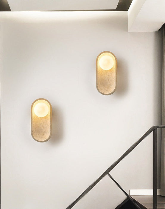 Tavian Arch Travertine Wall Lamp - Simprolos