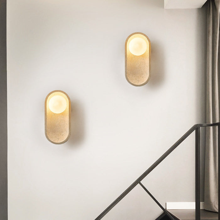 Tavian Arch Travertine Wall Lamp - Simprolos