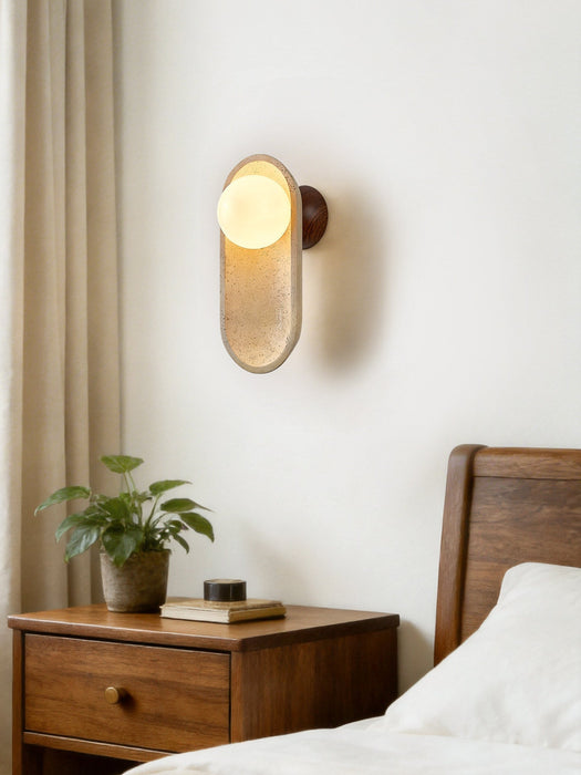 Tavian Arch Travertine Wall Lamp - Simprolos