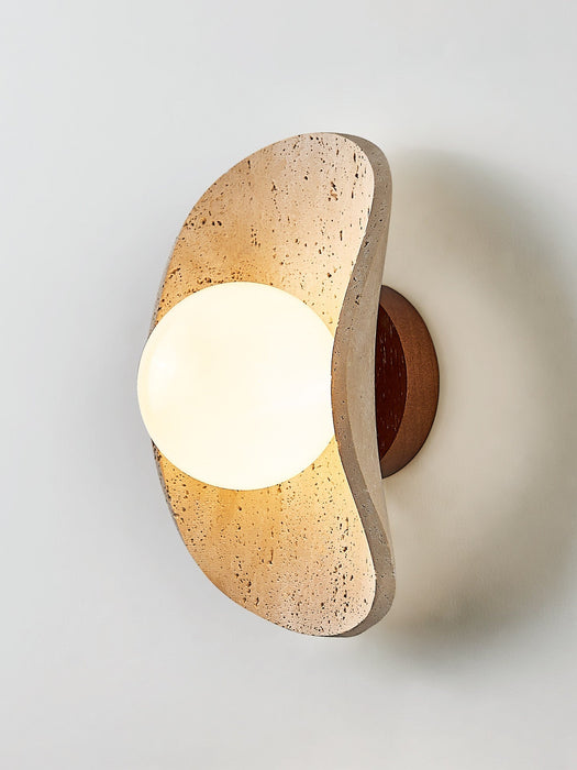 Tavian Halo Travertine Wall Lamp - Simprolos