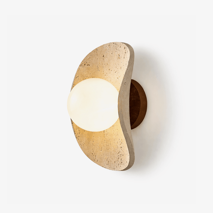 Tavian Halo Travertine Wall Lamp - Simprolos