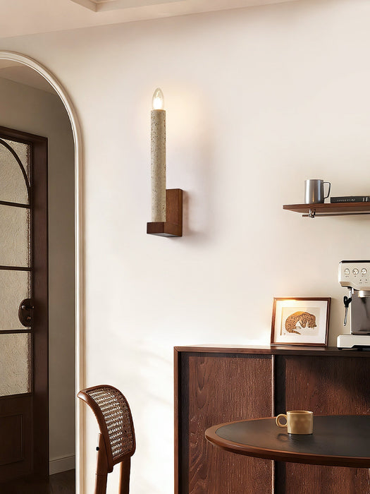 Tavian Travertine Candle Wall Lamp - Simprolos