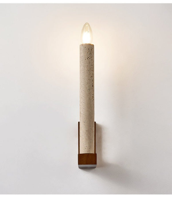 Tavian Travertine Candle Wall Lamp - Simprolos