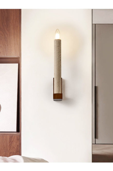 Tavian Travertine Candle Wall Lamp - Simprolos