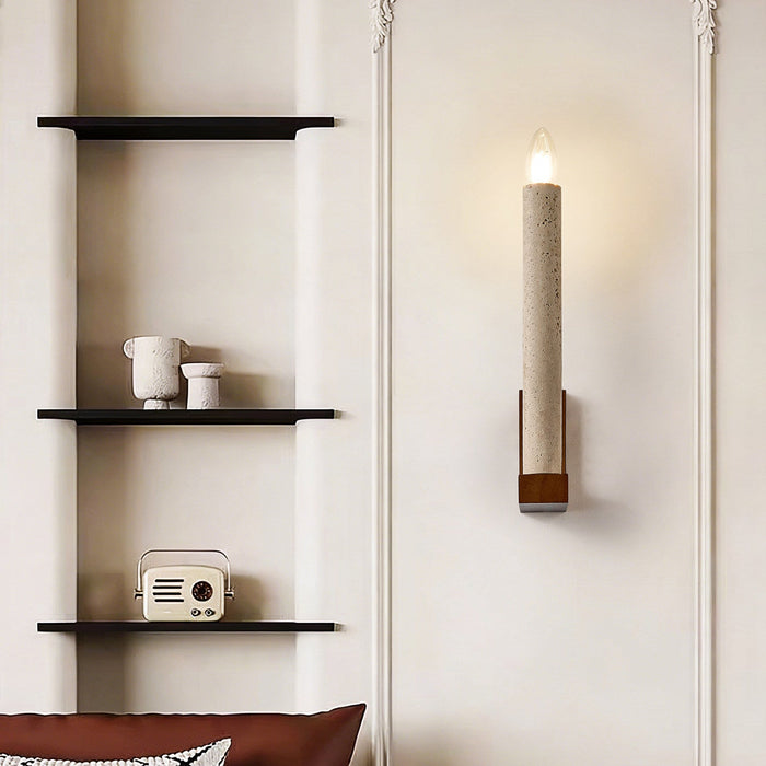 Tavian Travertine Candle Wall Lamp - Simprolos