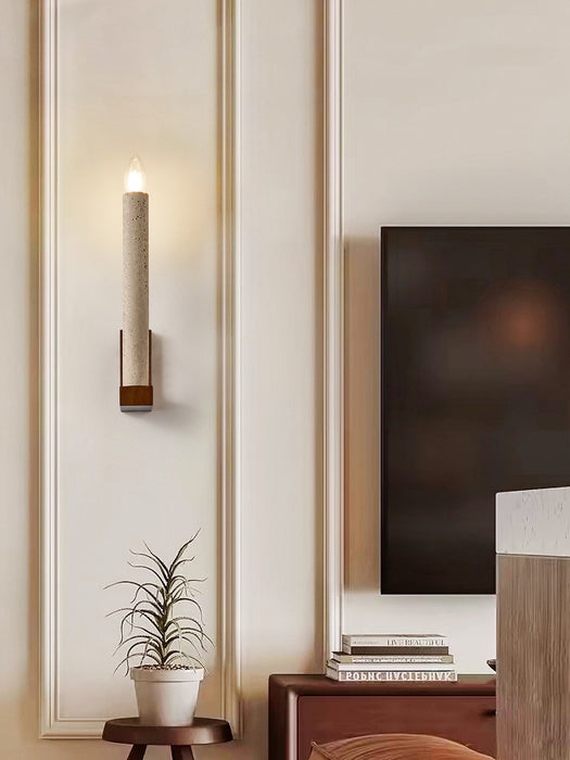 Tavian Travertine Candle Wall Lamp - Simprolos