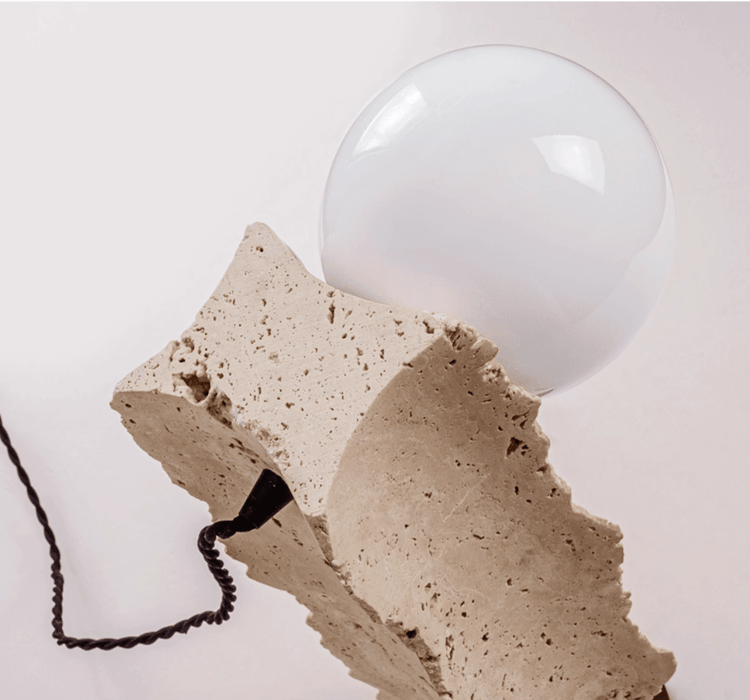 Terra Travertine Orb Table Lamp - Simprolos