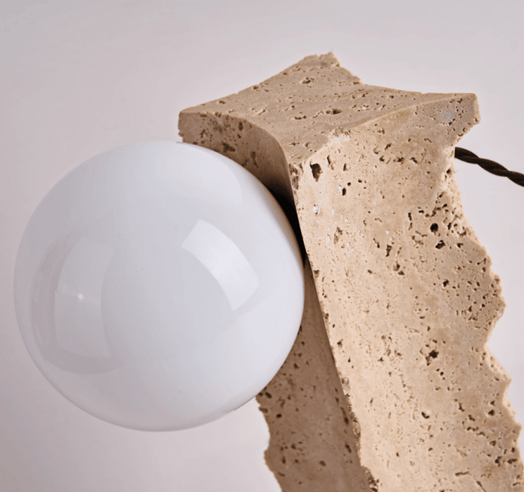 Terra Travertine Orb Table Lamp - Simprolos