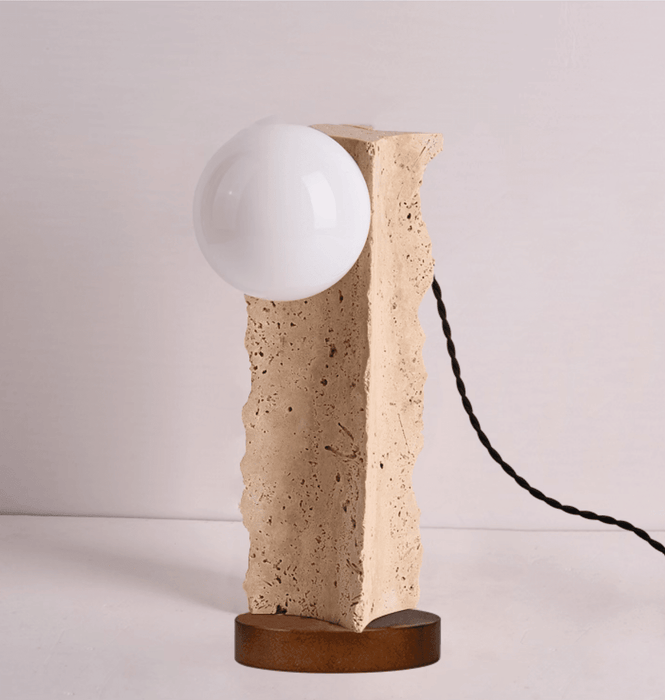 Terra Travertine Orb Table Lamp - Simprolos