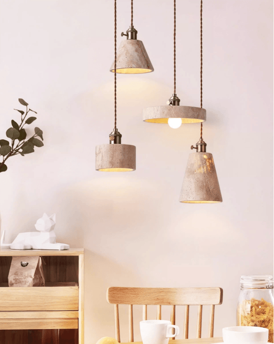 Terraform Travertine Pendant Light - Simprolos