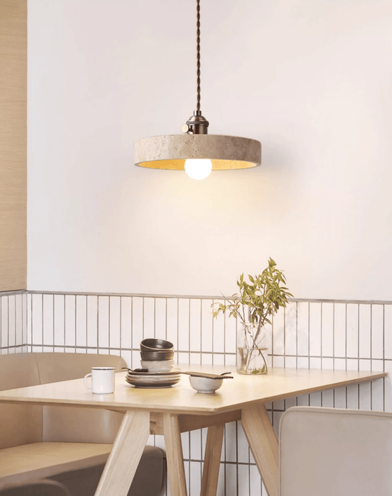 Terraform Travertine Pendant Light - Simprolos