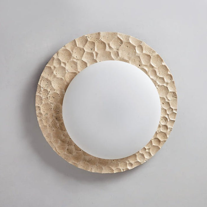Textured Organic Travertine Ceiling Lamp - Simprolos
