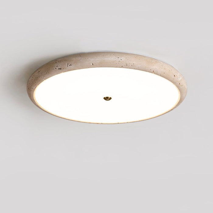 Textured Travertine Disk Ceiling Light - Simprolos