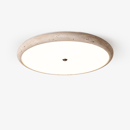 Textured Travertine Disk Ceiling Light - Simprolos
