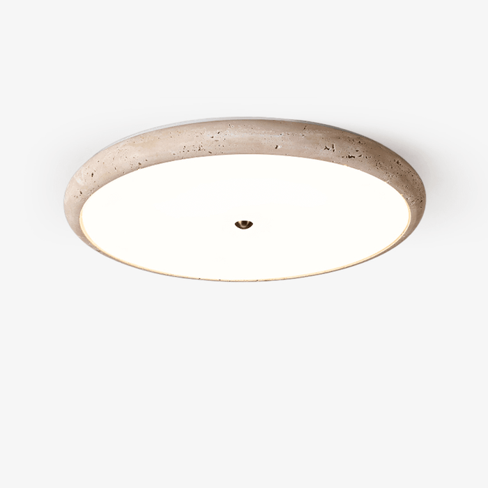 Textured Travertine Disk Ceiling Light - Simprolos