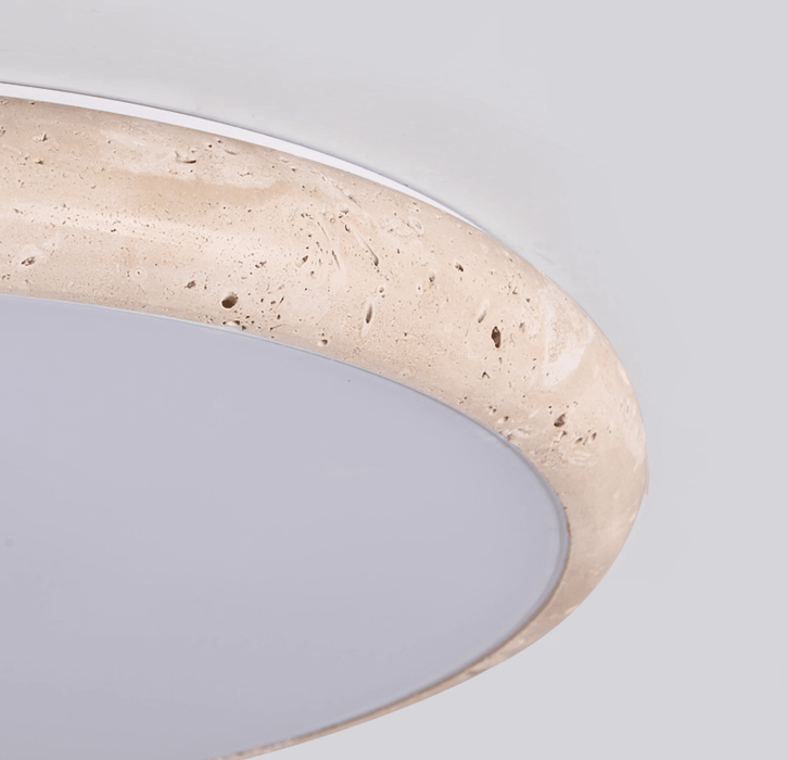 Textured Travertine Disk Ceiling Light - Simprolos
