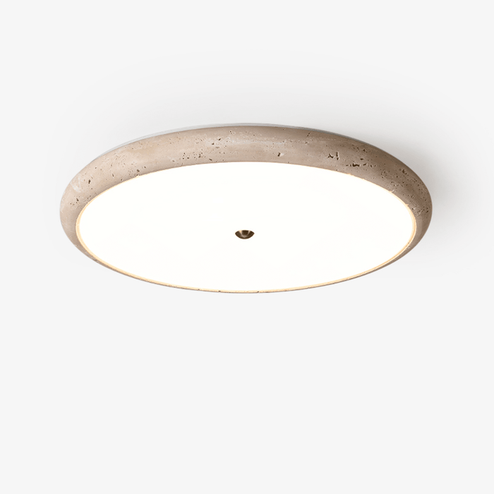 Textured Travertine Disk Ceiling Light - Simprolos