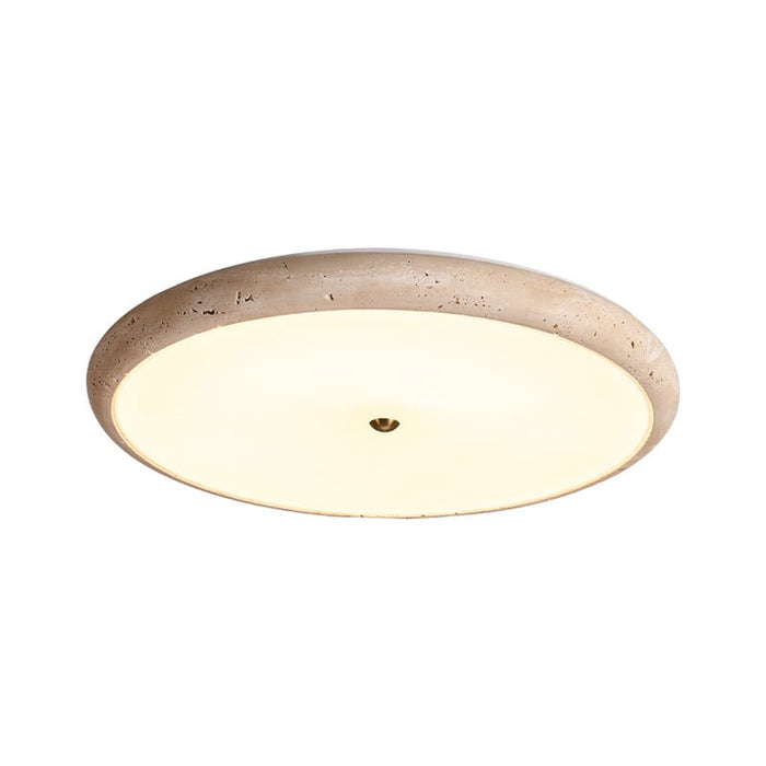 Textured Travertine Disk Ceiling Light - Simprolos