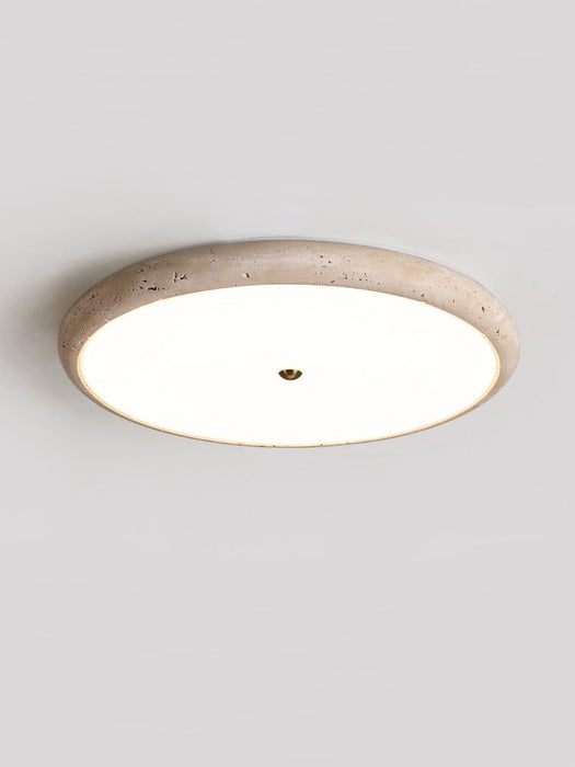 Textured Travertine Disk Ceiling Light - Simprolos