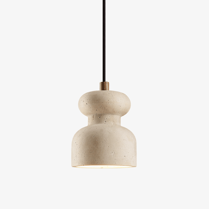 Textured Travertine Gourd Pendant Light - Simprolos