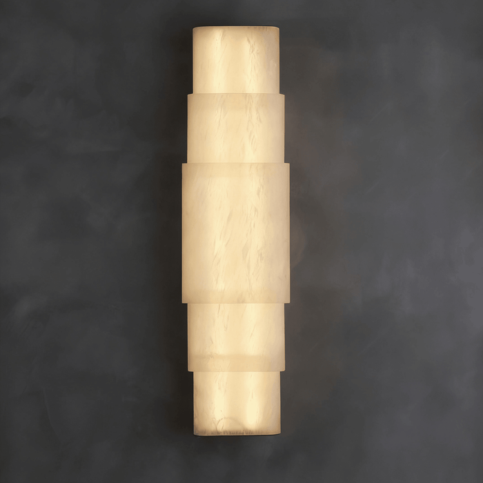 Tiered Alabaster Column Sconce - Simprolos