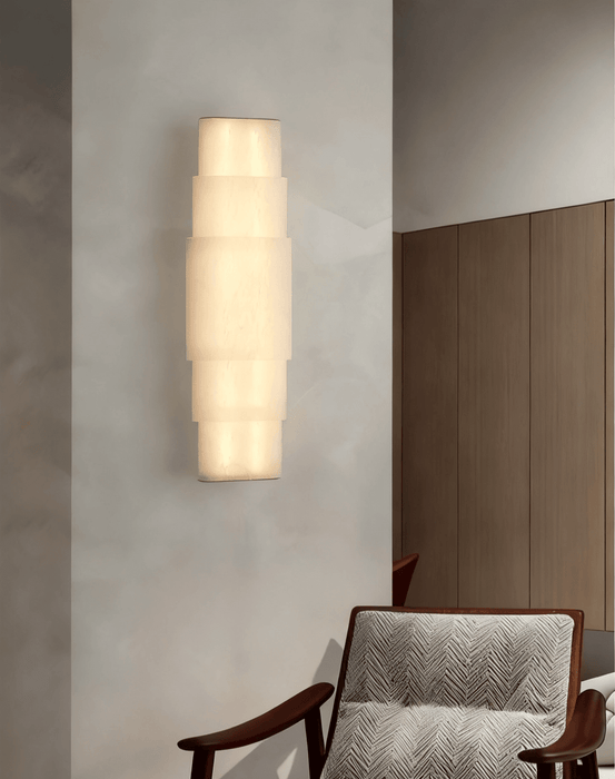 Tiered Alabaster Column Sconce - Simprolos