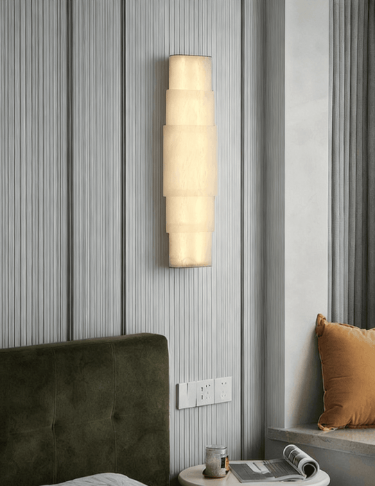 Tiered Alabaster Column Sconce - Simprolos