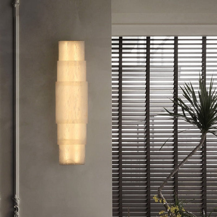 Tiered Alabaster Column Sconce - Simprolos