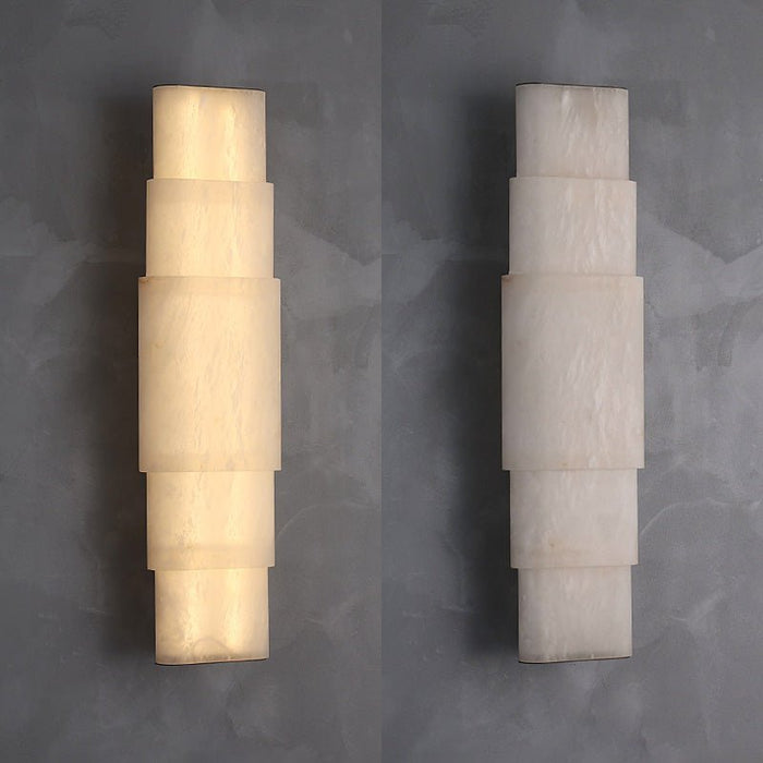 Tiered Alabaster Column Sconce - Simprolos
