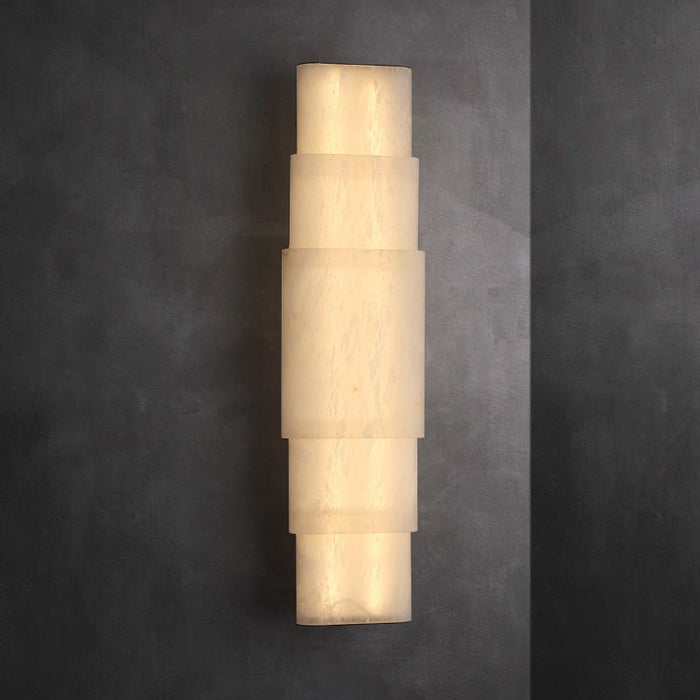 Tiered Alabaster Column Sconce - Simprolos