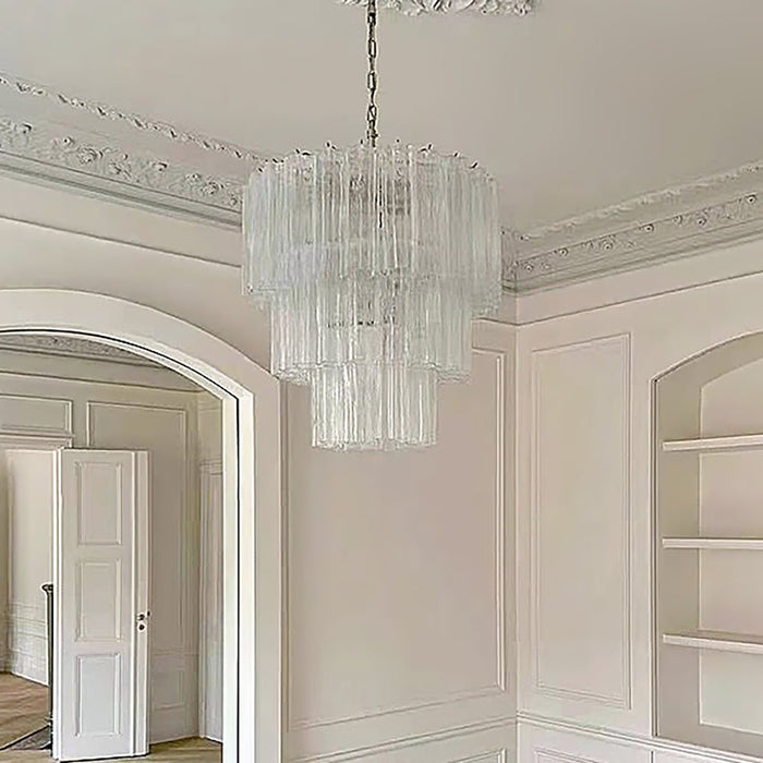 Tiered Tube Glass Chandelier - Simprolos