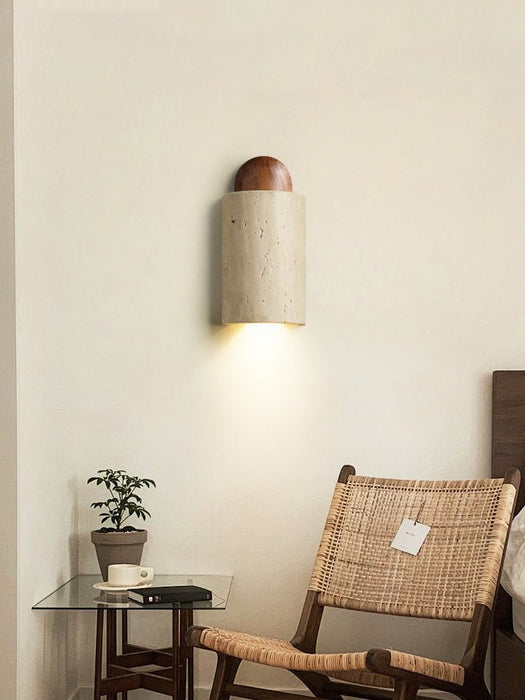Travertine Capsule Wall Sconce - Simprolos