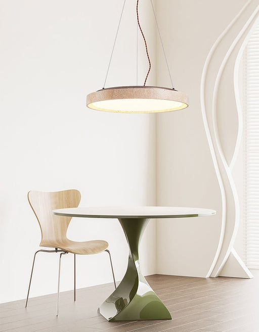 Travertine Circle Led Pendant Light - Simprolos