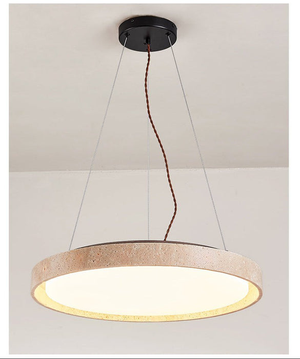 Travertine Circle Led Pendant Light - Simprolos