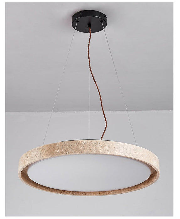 Travertine Circle Led Pendant Light - Simprolos